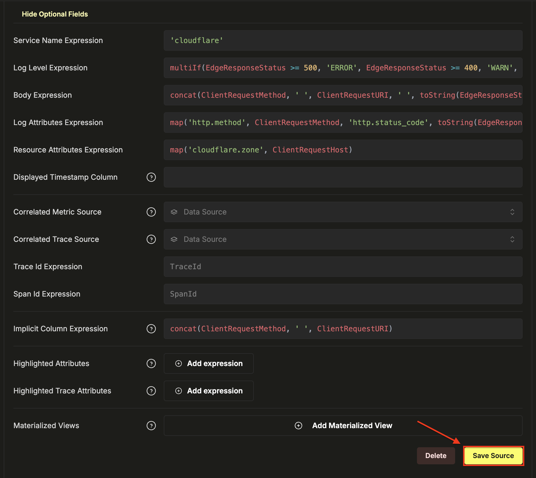 Сохранить источник